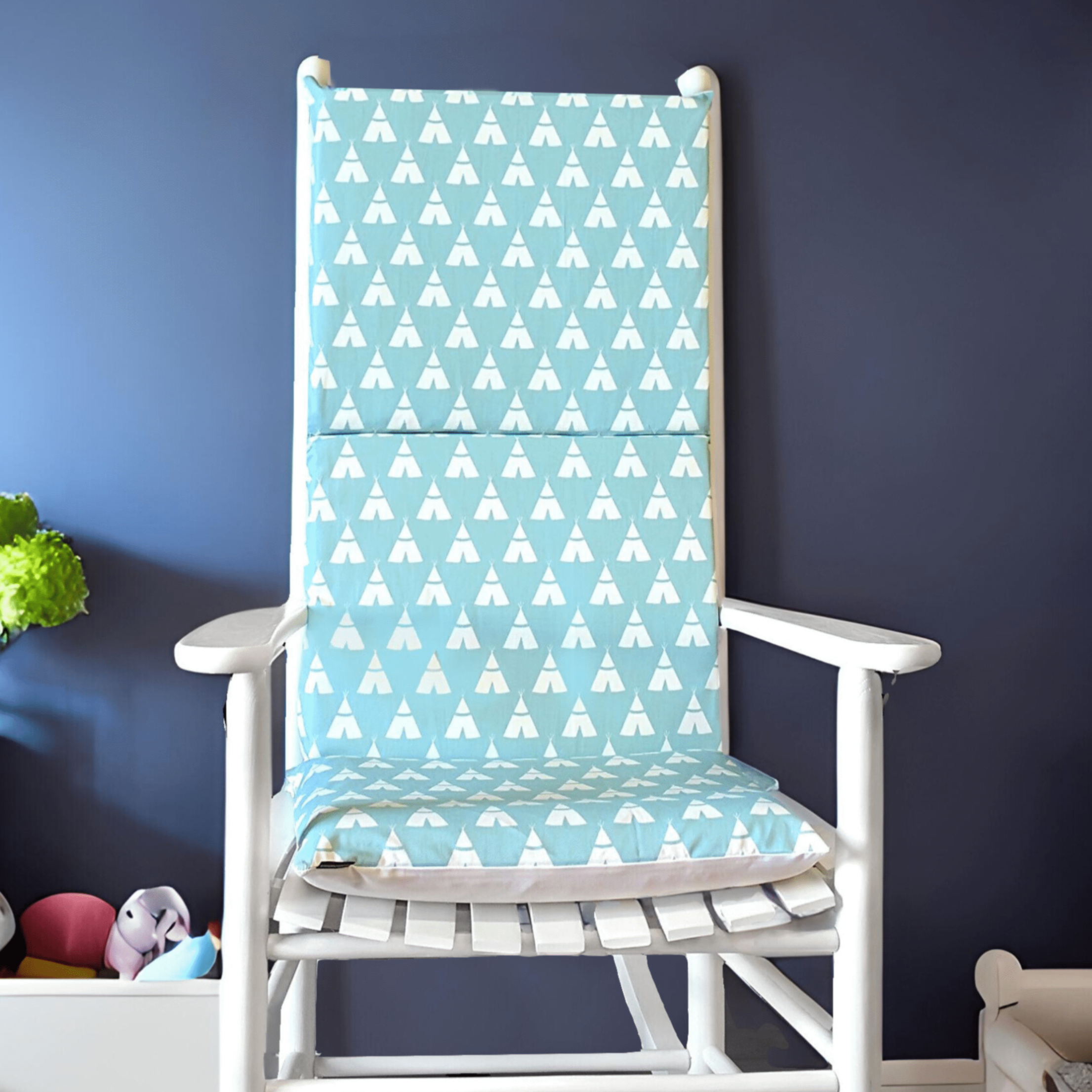 Rockin Cushions Rocking Chair Cushion Indian Wig Wam Rocking Chair Cushion, Blue Tee Pee Seat Covers
